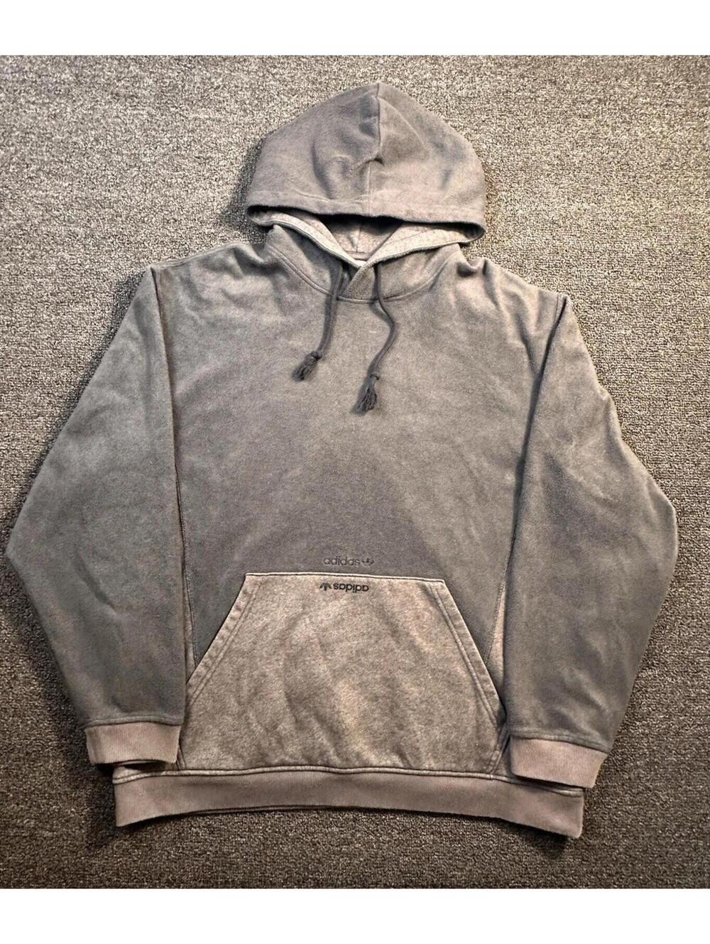 RARE Adidas ColorBlock Fleece Gray Men’s Hoodie, Sz L